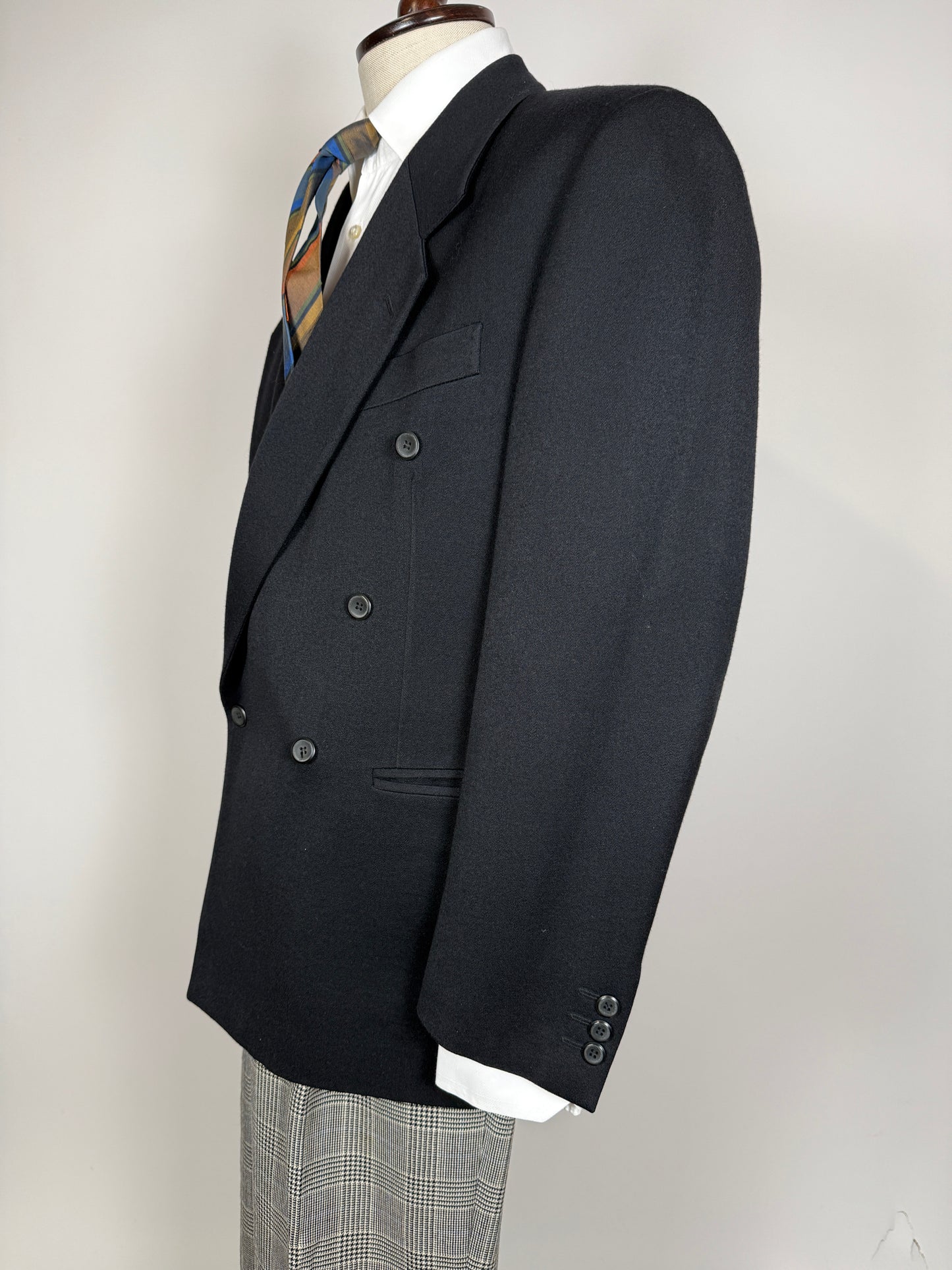 Giacca Pal Zileri doppiopetto anni ‘80 flanella blu - tg. 48