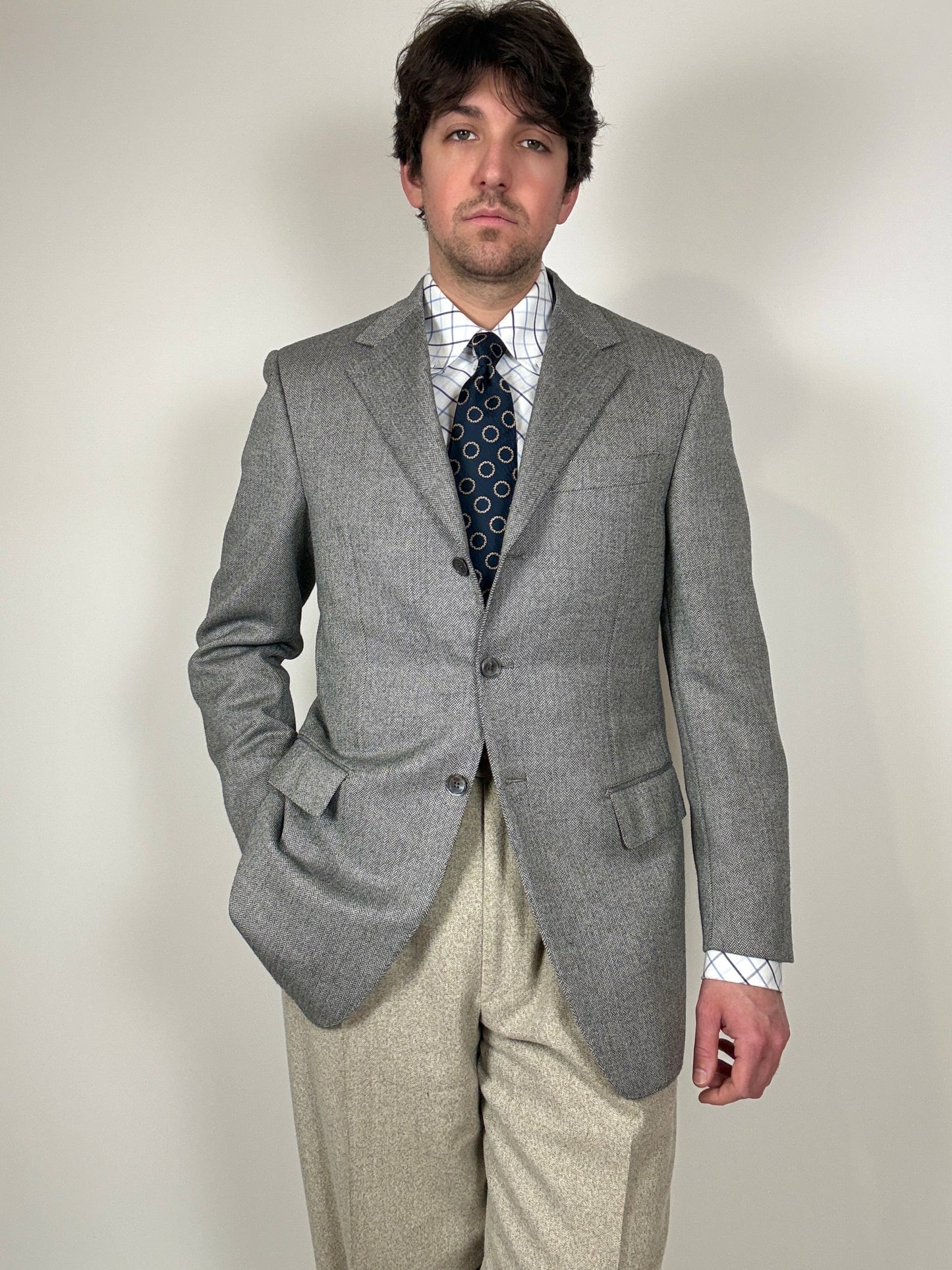 Giacca Pierre Cardin anni ‘90 spigato grigio - tg. 50