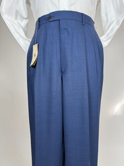 Pantaloni fresco lana blu cobalto anni '90 (NOS) - tg. 50