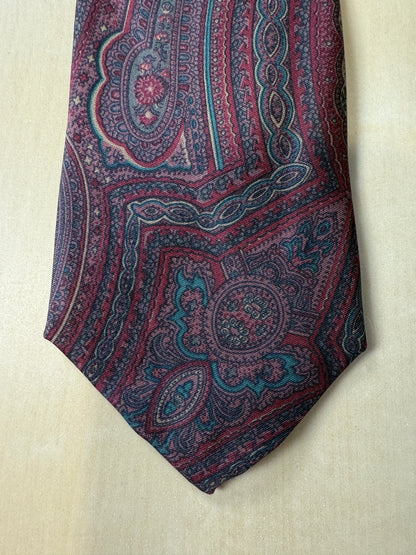 Cravatta vintage paisley bordeaux