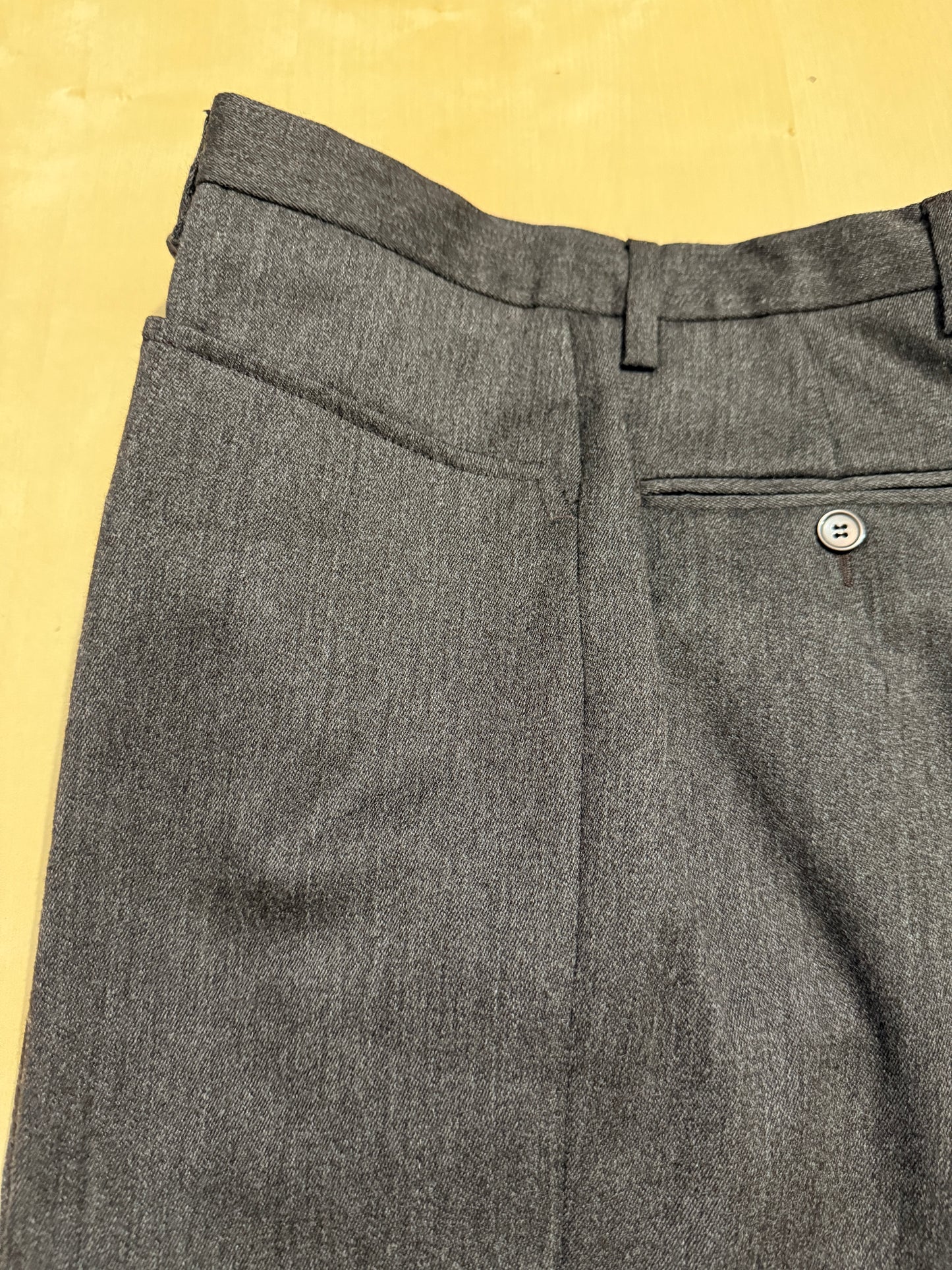 Pantalone anni ‘70 in flanella marrone con tasche alla carrettiera (NOS) - tg. 44/46