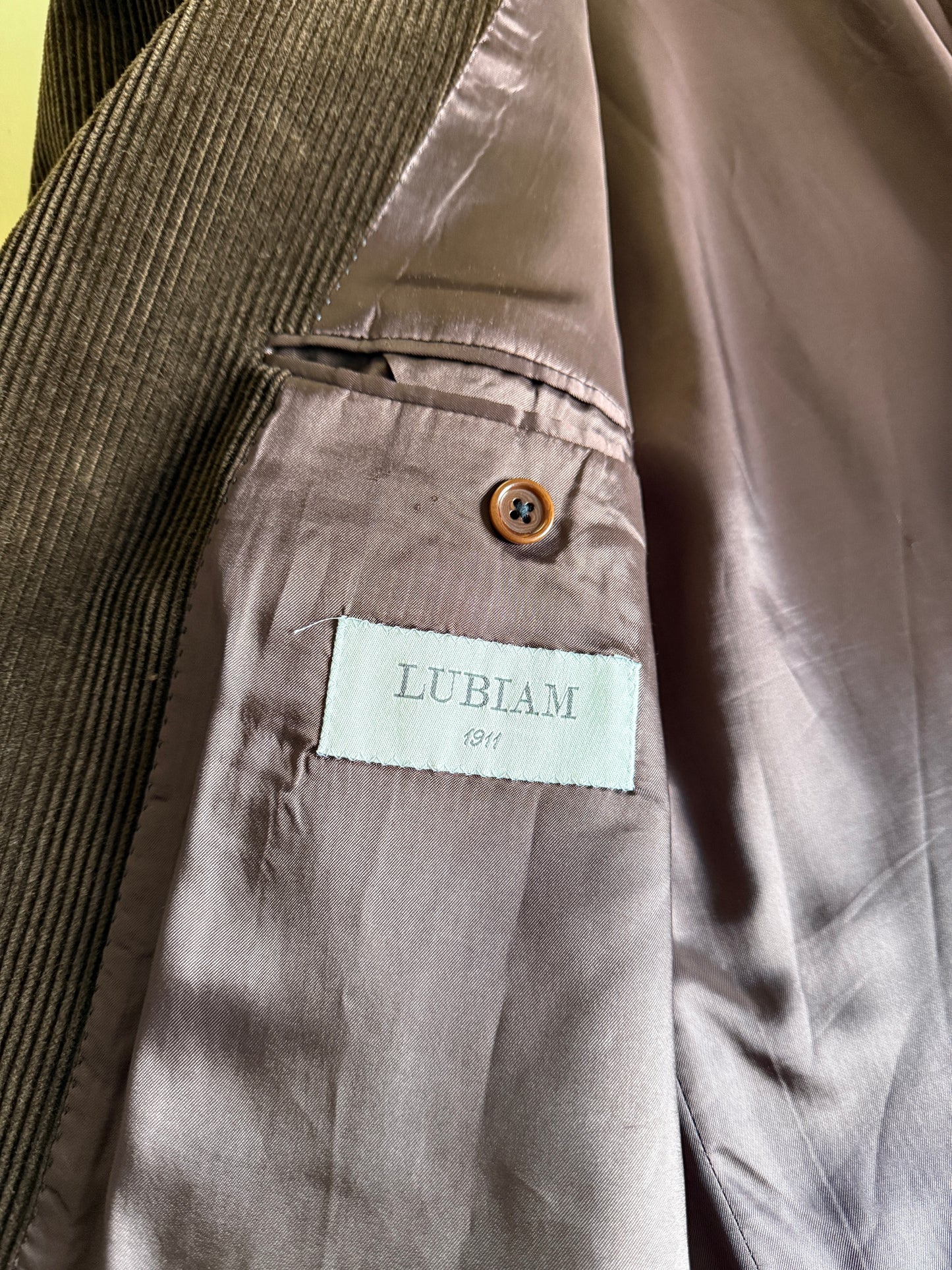 Giacca + panciotto anni '90 in velluto a coste marrone - tg. 56