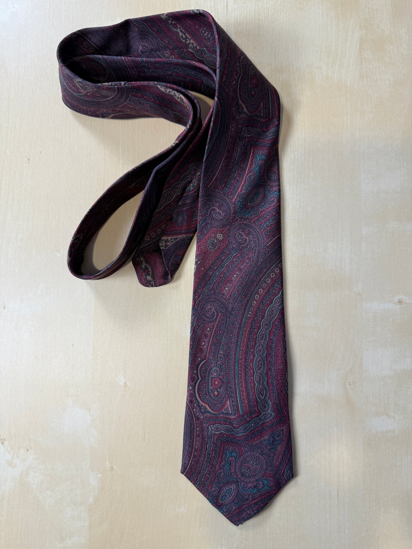 Cravatta vintage paisley bordeaux