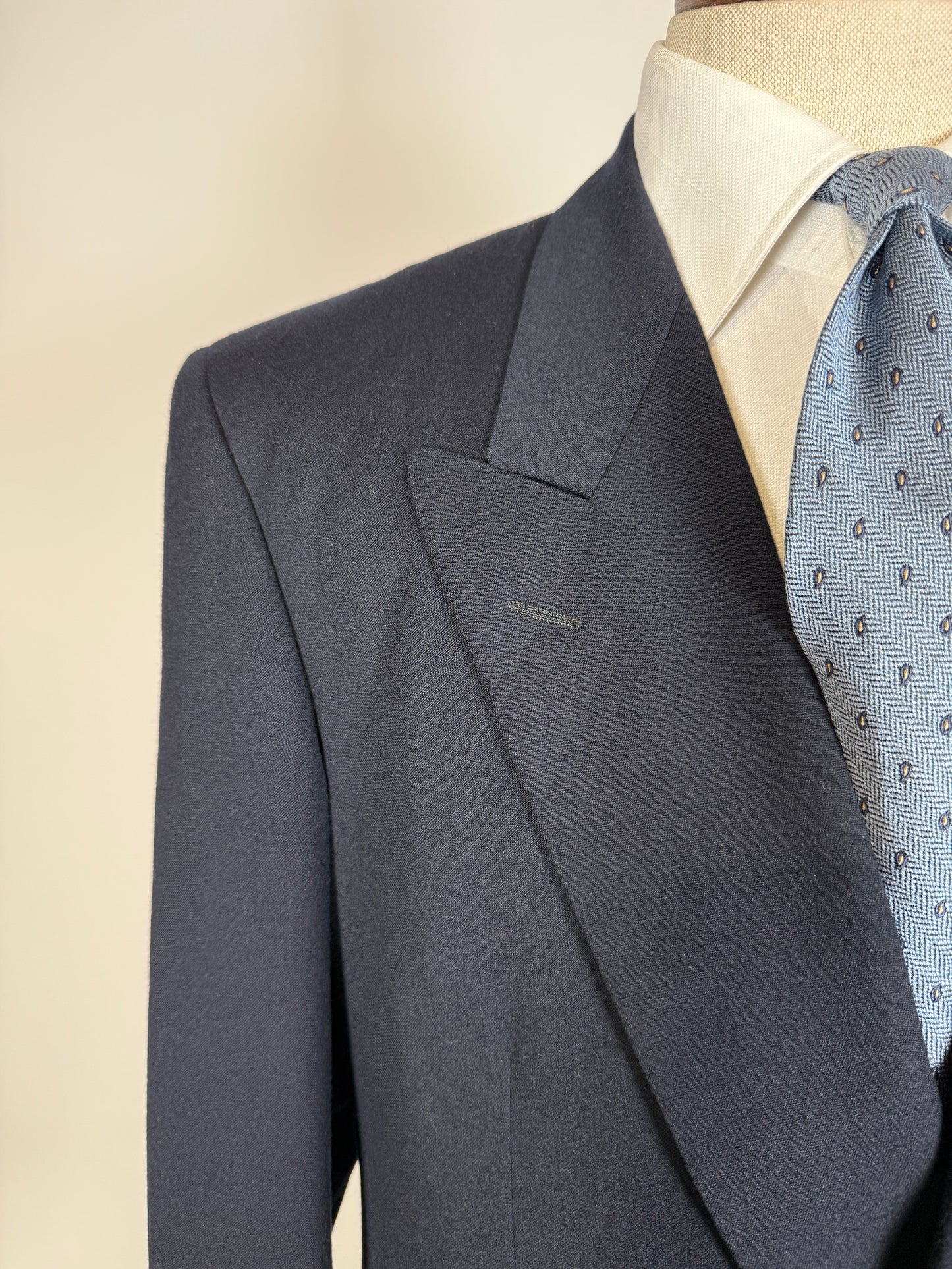 Giacca doppiopetto anni ‘80 flanella blu - tg. 50