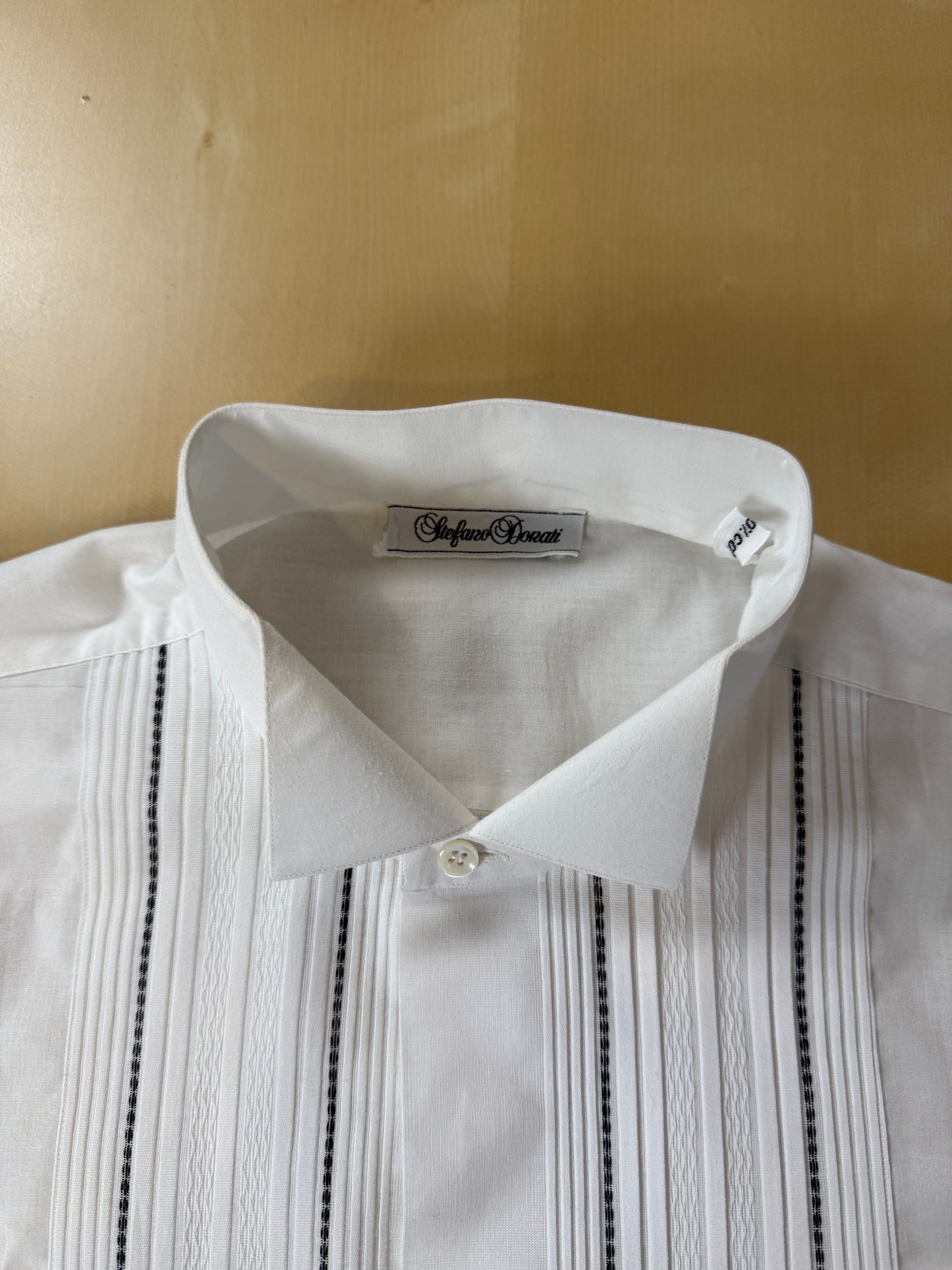 Camicia da sera collo diplomatico sparato plissettato - M collo 41
