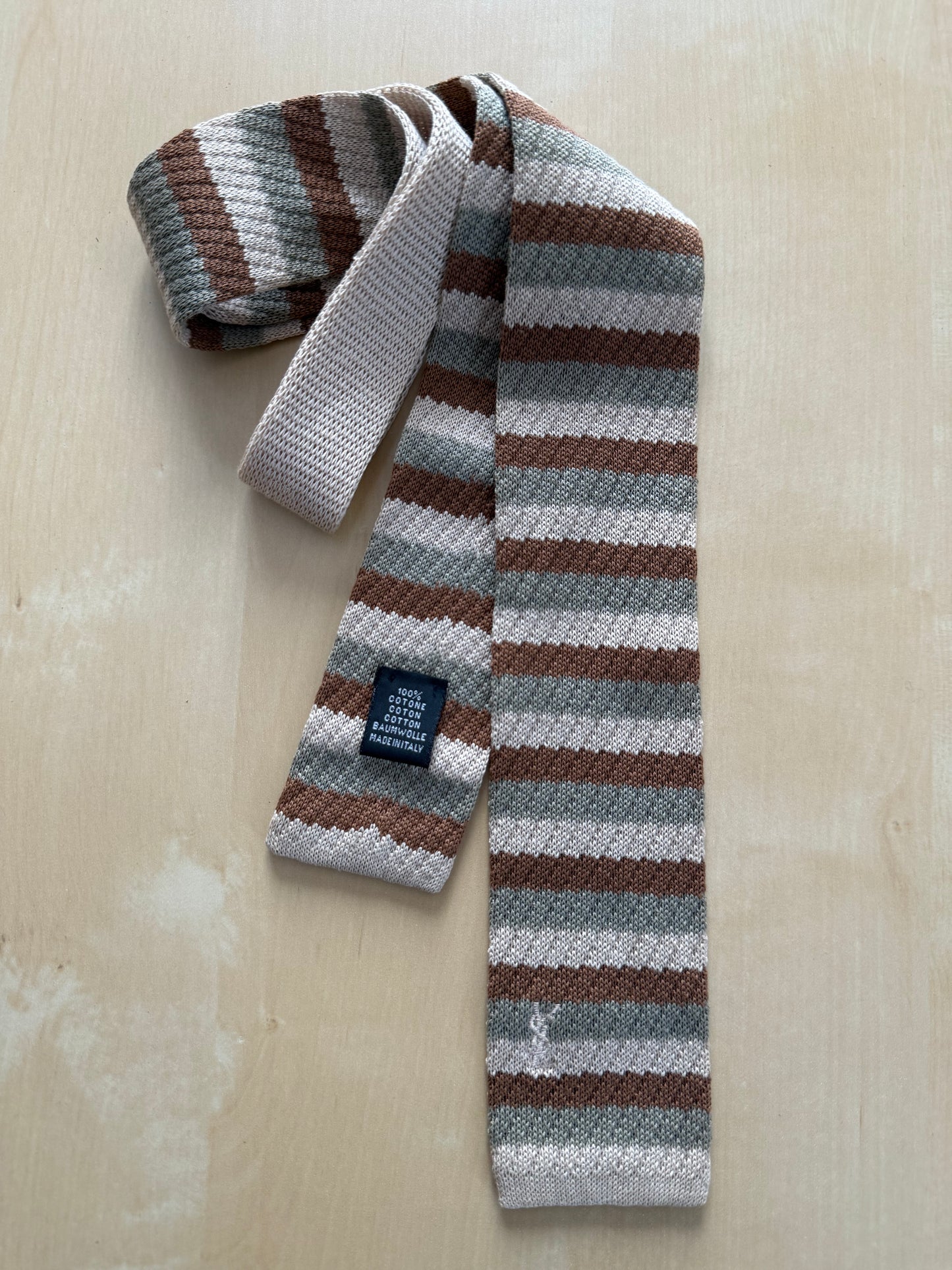 Cravatta Yves Saint Laurent maglia di cotone a righe