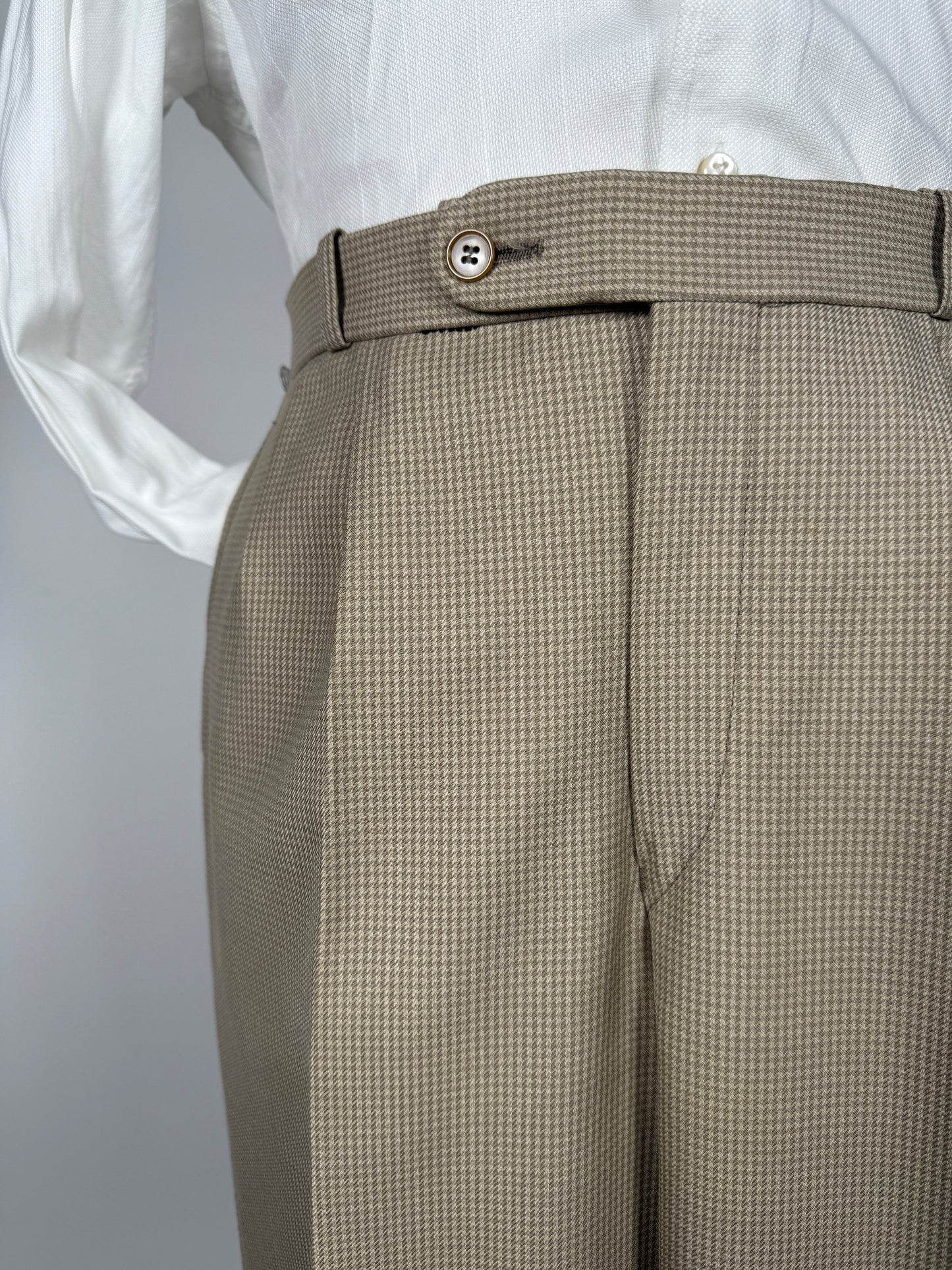 Pantaloni flanella pettinata pied-de-poule - tg. 48