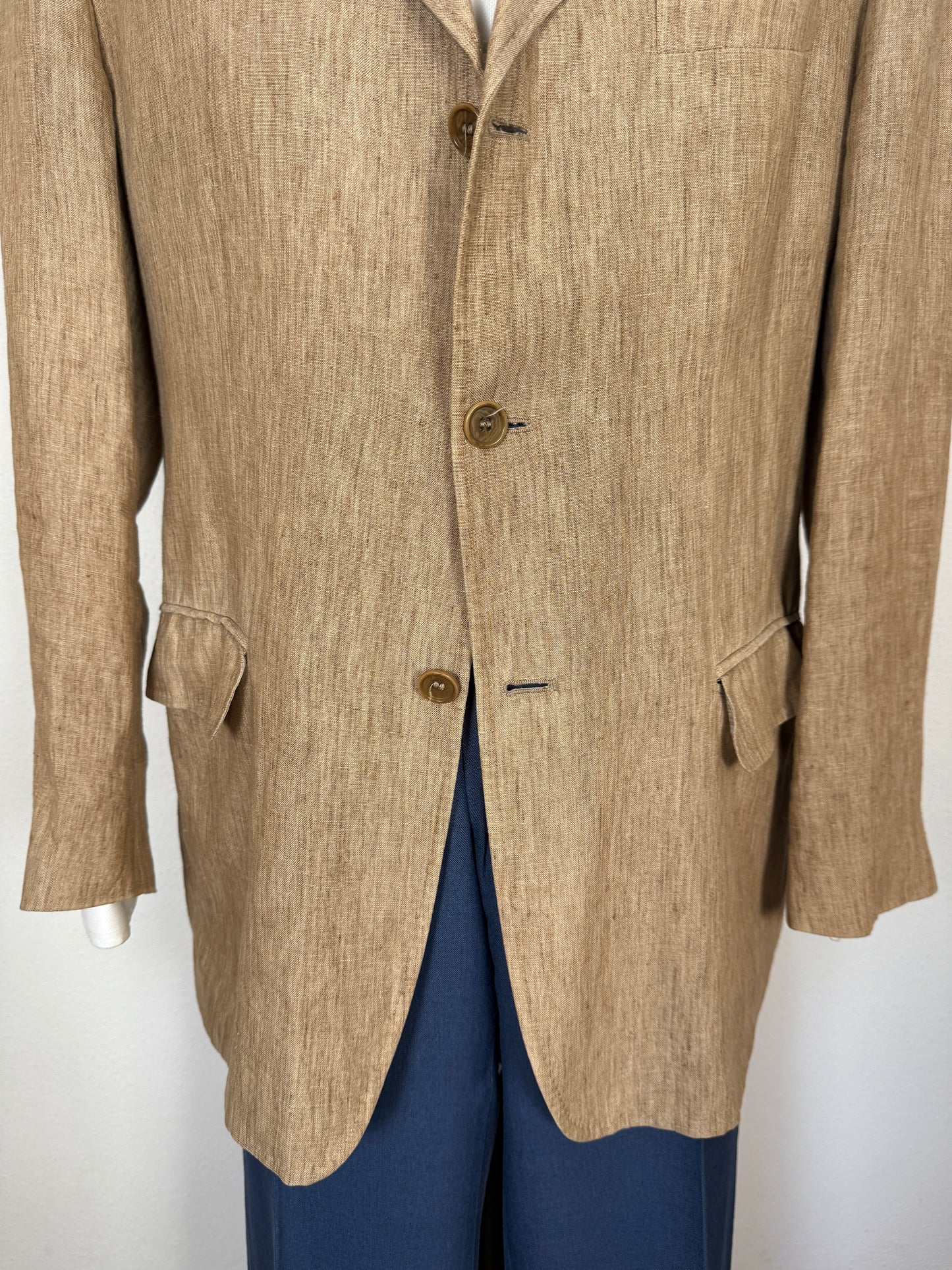 Giacca in puro lino color corda - tg. 52