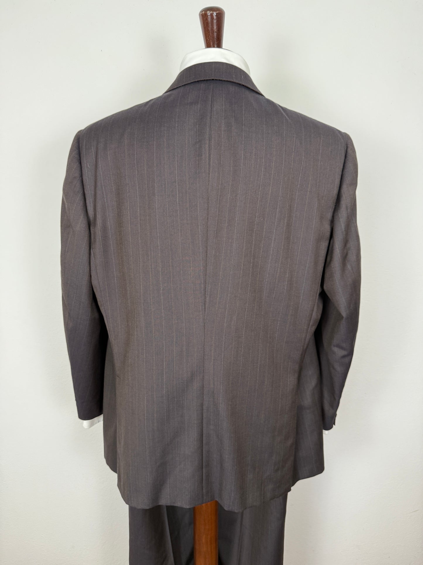 Completo Belvest anni '80 marrone gessato - tg. 56/58