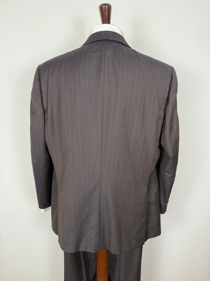 Completo Belvest anni '80 marrone gessato - tg. 56/58