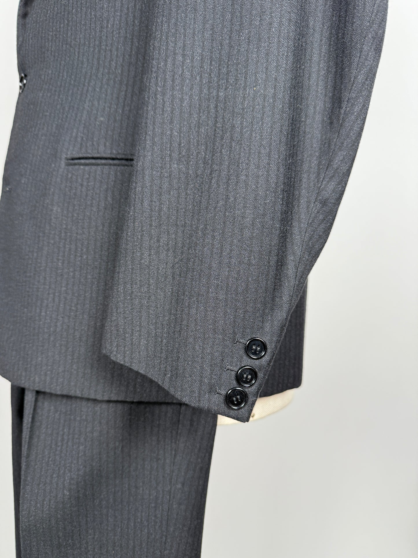 Completo sartoriale anni ‘50/‘60 monopetto revers a lancia - tg. 50 corta