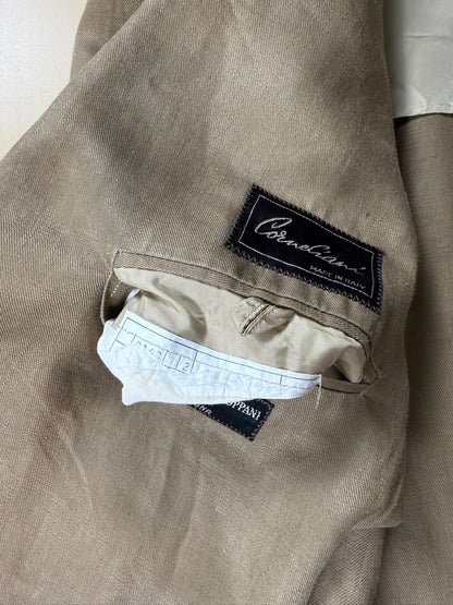 Giacca Corneliani anni '80 lino tabacco - tg. 48/50