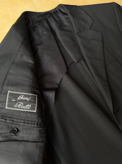 Completo Brioni estivo in seta e lana nero gessato - tg. 48