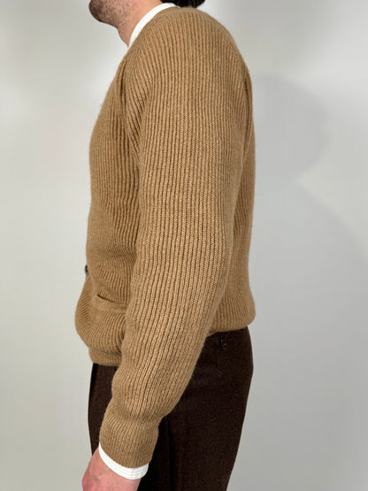 Cardigan costa inglese 100% cammello - M/L