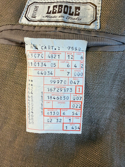 Completo anni '70 misto lino color corda - tg. 50