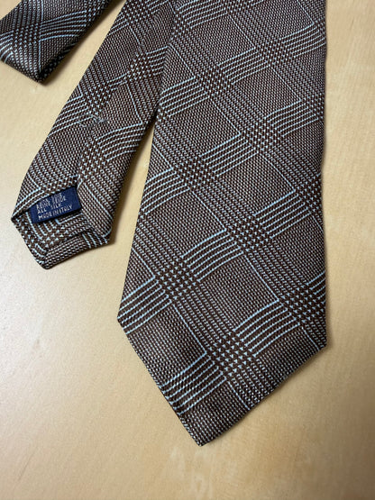 Cravatta Ermenegildo Zegna principe di Galles tabacco