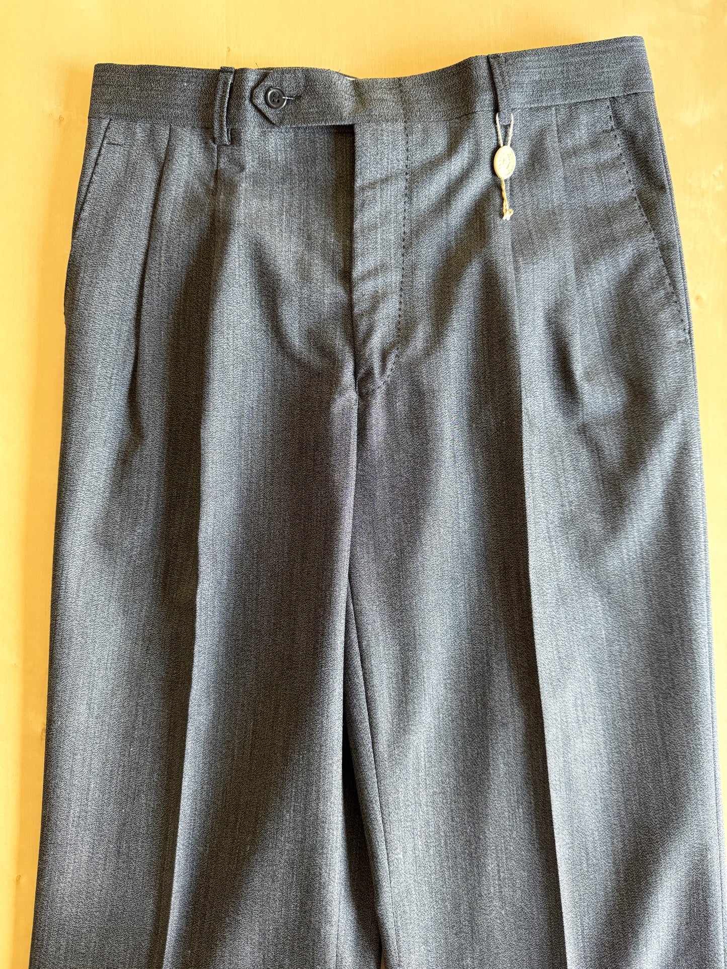 Pantaloni anni ‘80 in fresco lana grigio mélange (NOS) - tg. 46