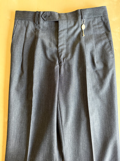 Pantaloni anni ‘80 in fresco lana grigio mélange (NOS) - tg. 46
