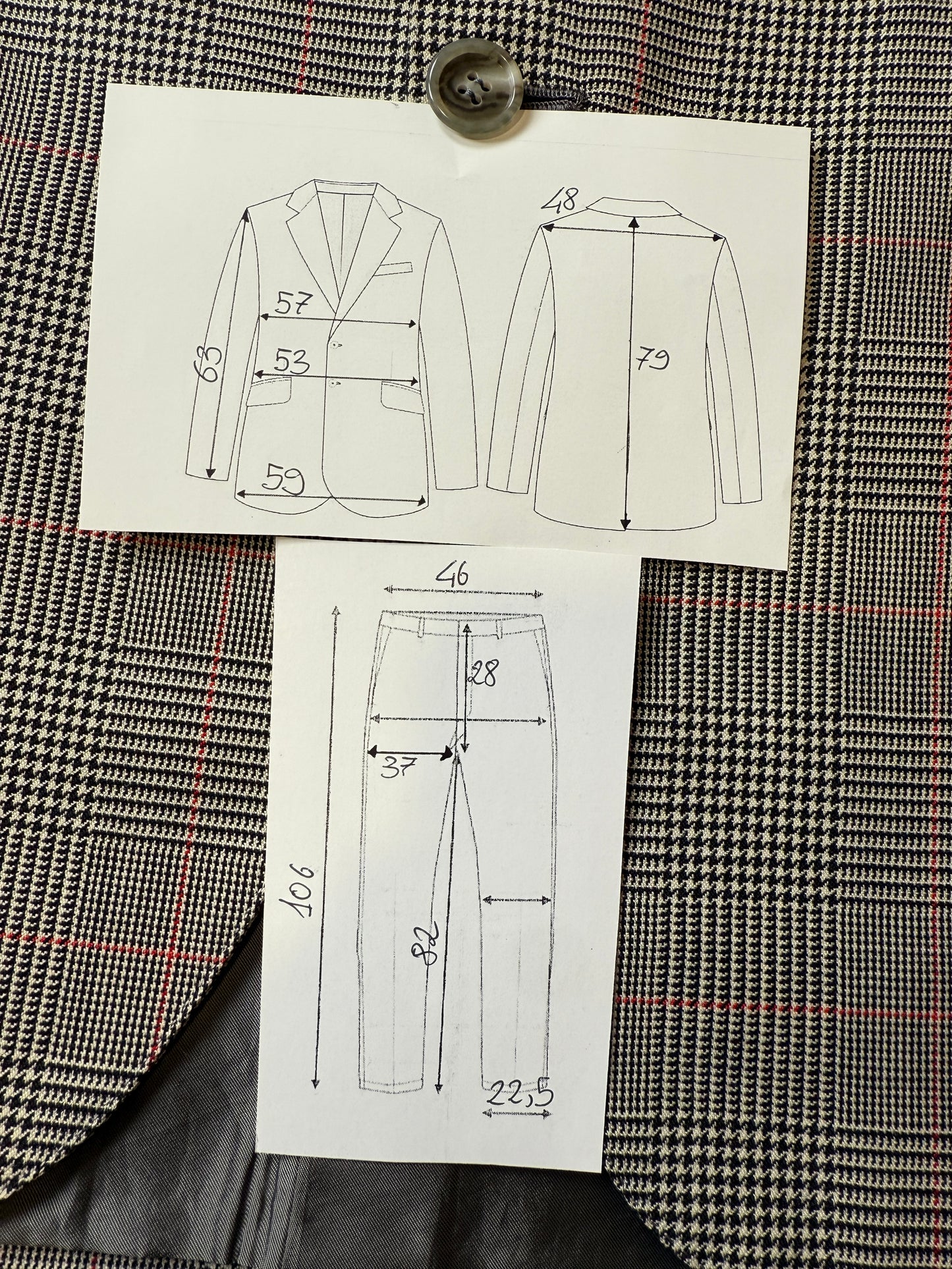 Completo sartoriale principe di Galles pettinato - tg. 52