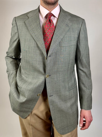 Giacca Kiton fresco lana 14 micron verde salvia - tg. 52/54