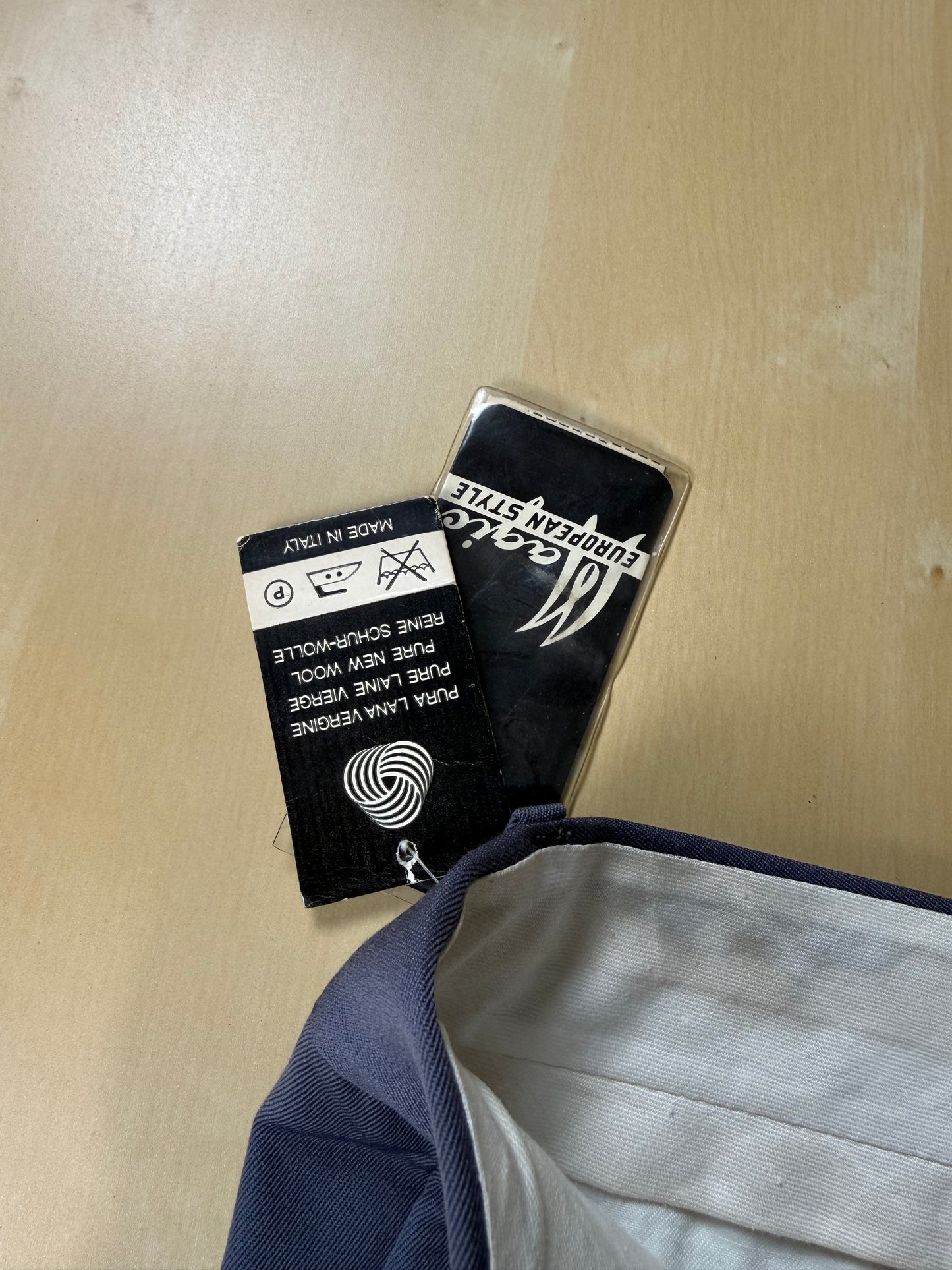 Pantaloni anni ‘70 twill di lana carta da zucchero (NOS) - tg. 46