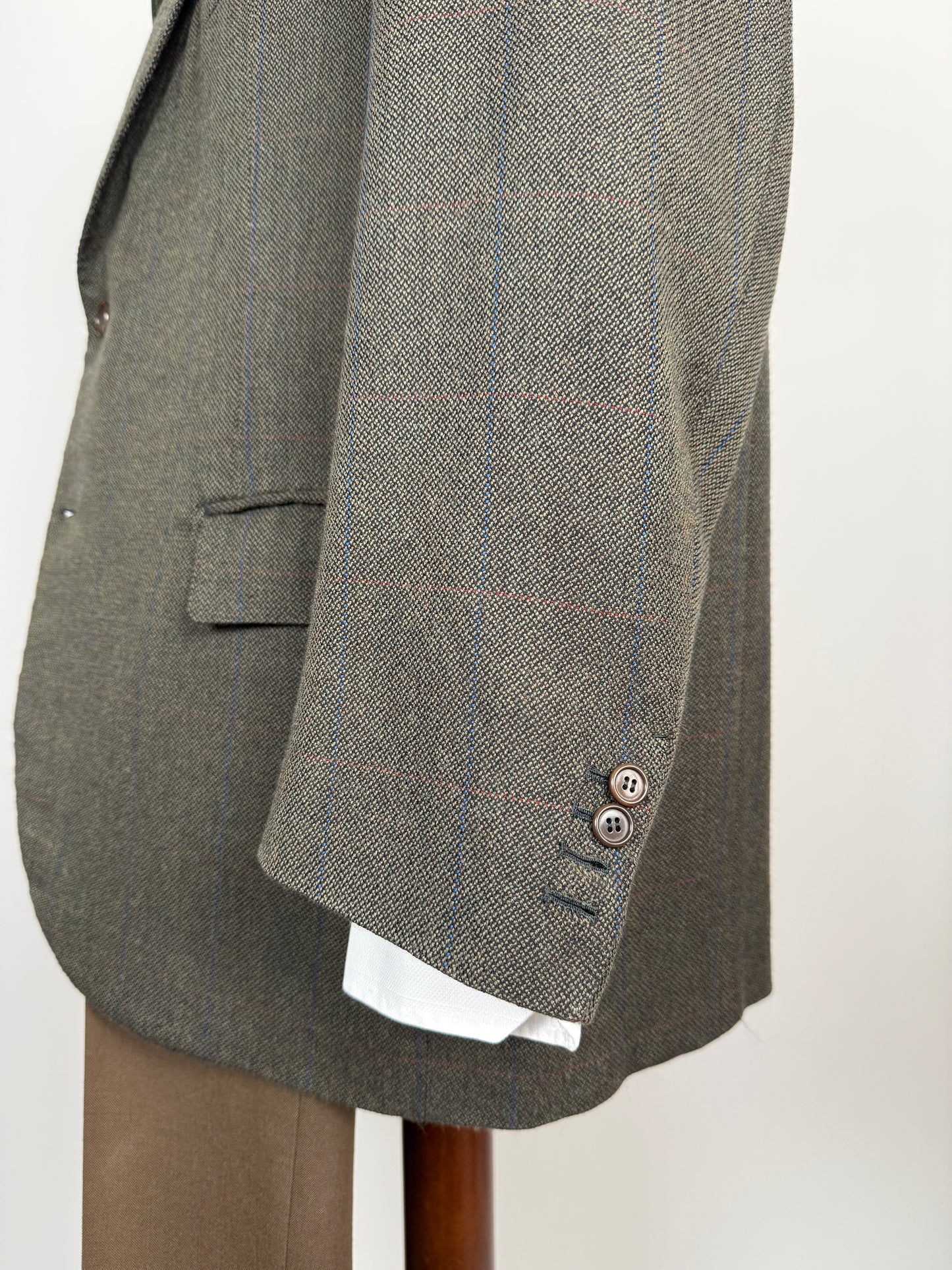 Giacca sartoriale in misto cashmere verde finestrato - tg. 58/60