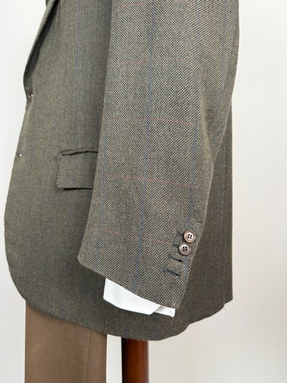 Giacca sartoriale in misto cashmere verde finestrato - tg. 58/60