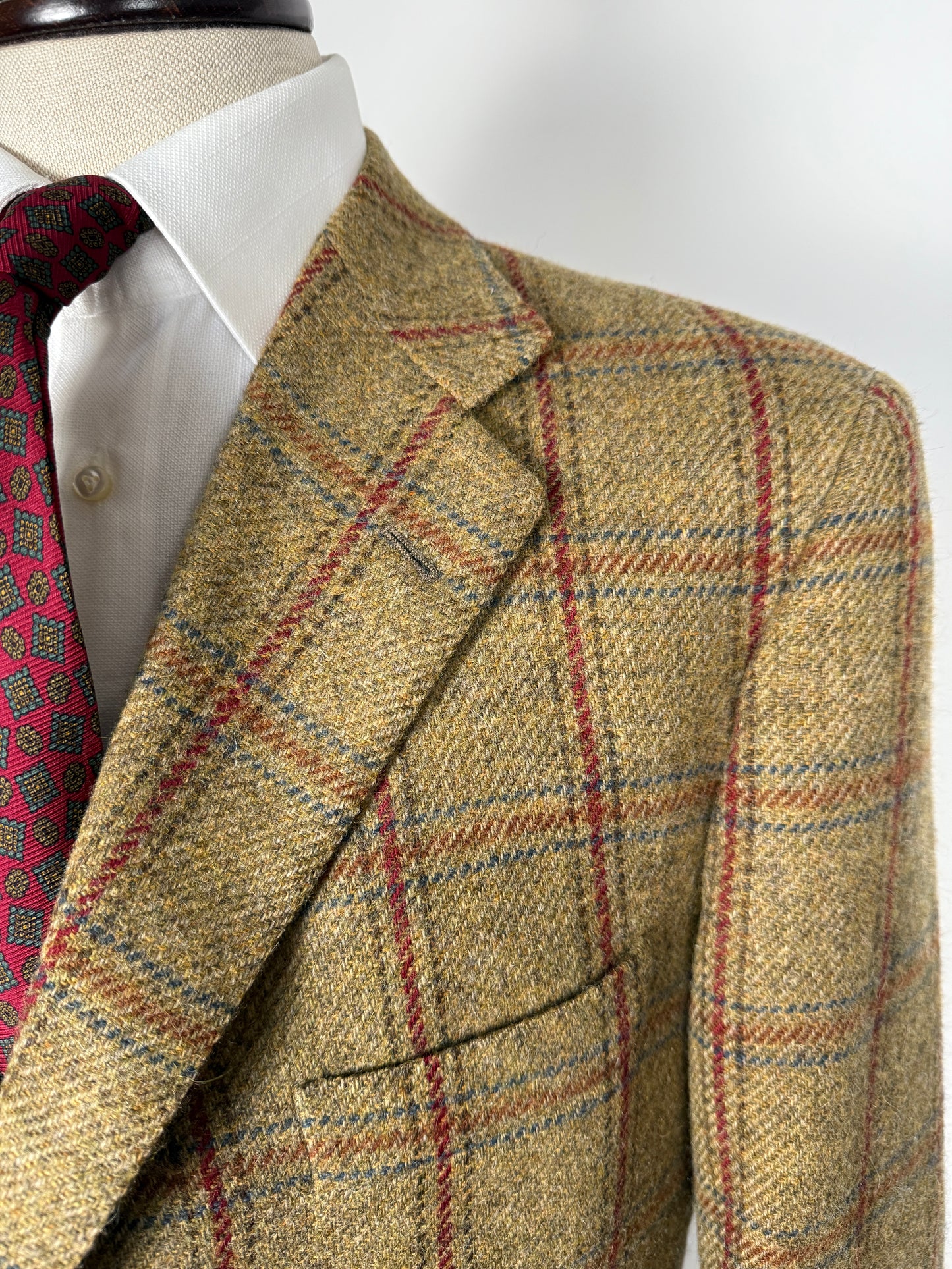 Giacca De Paz in tweed cachi finestrato - tg. 54