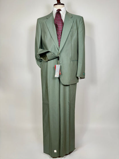 Completo anni '80 fresco lana verde menta (NOS) - tg. 54/56 drop basso