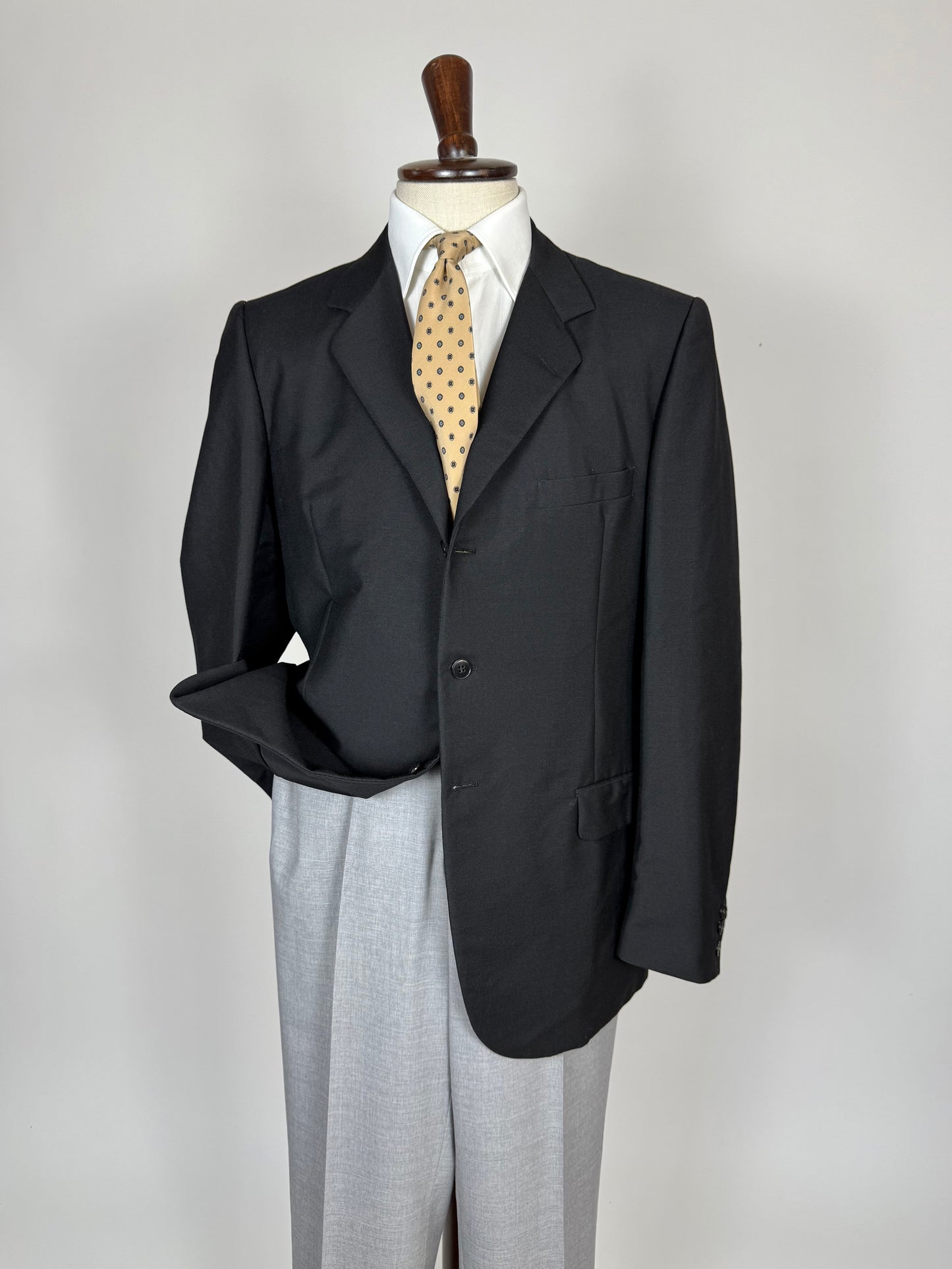 Giacca anni '60 lana-mohair blu - tg. 52 lunga