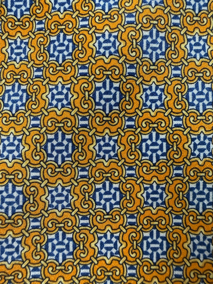 Cravatta Balmain fantasia mandala arancio e blu