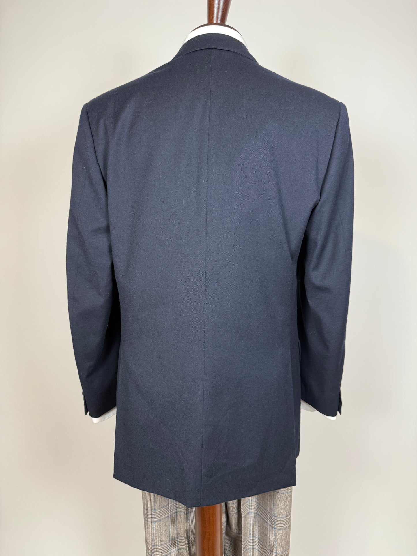 Giacca doppiopetto anni ‘80 flanella blu - tg. 50