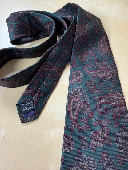 Cravatta Vivax made in England paisley verde