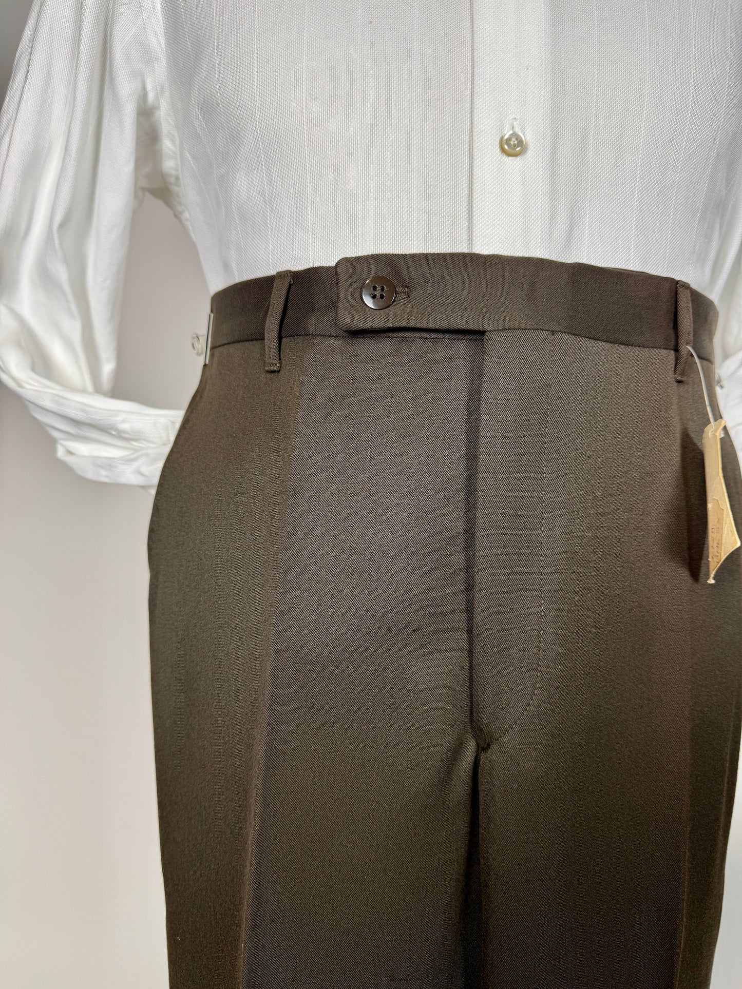 Pantaloni anni ‘70 twill pettinato marrone (NOS) - tg. 44