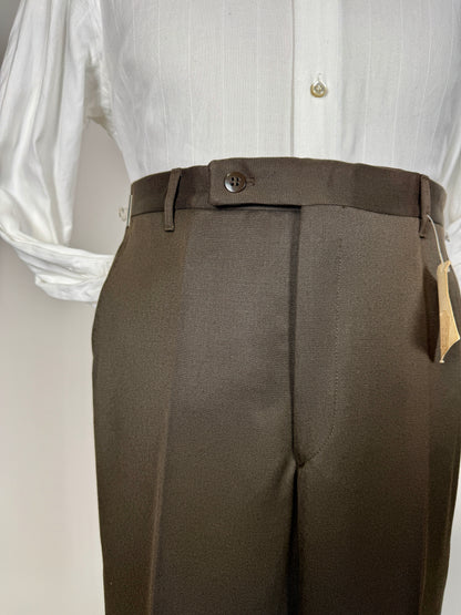 Pantaloni anni ‘70 twill pettinato marrone (NOS) - tg. 44