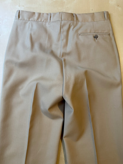Pantalone sartoriale anni ‘70 in lana pettinata beige (nuovo) - tg. 44