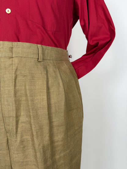 Completo anni '70 misto lino color corda - tg. 50