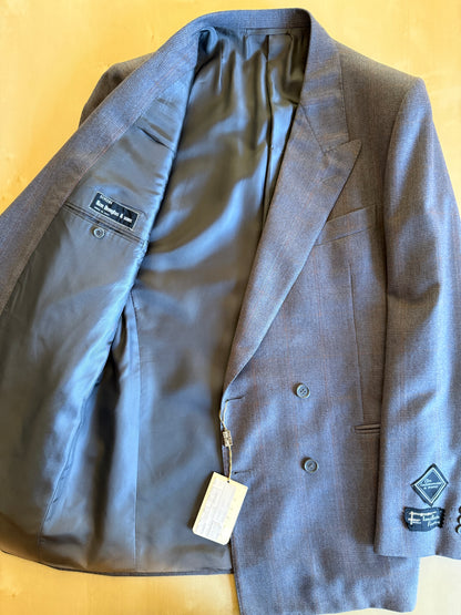 Completo doppiopetto anni ‘70/‘80 flanella principe di Galles (NOS) - tg. 48