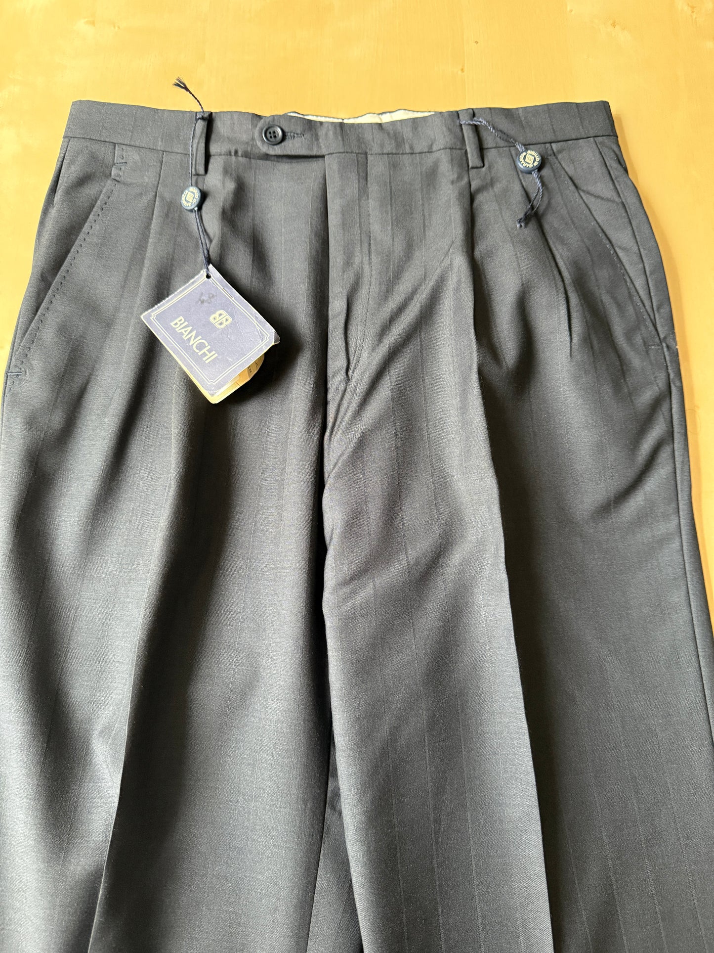 Pantalone in fresco lana blu gessato (NOS) - tg. 48