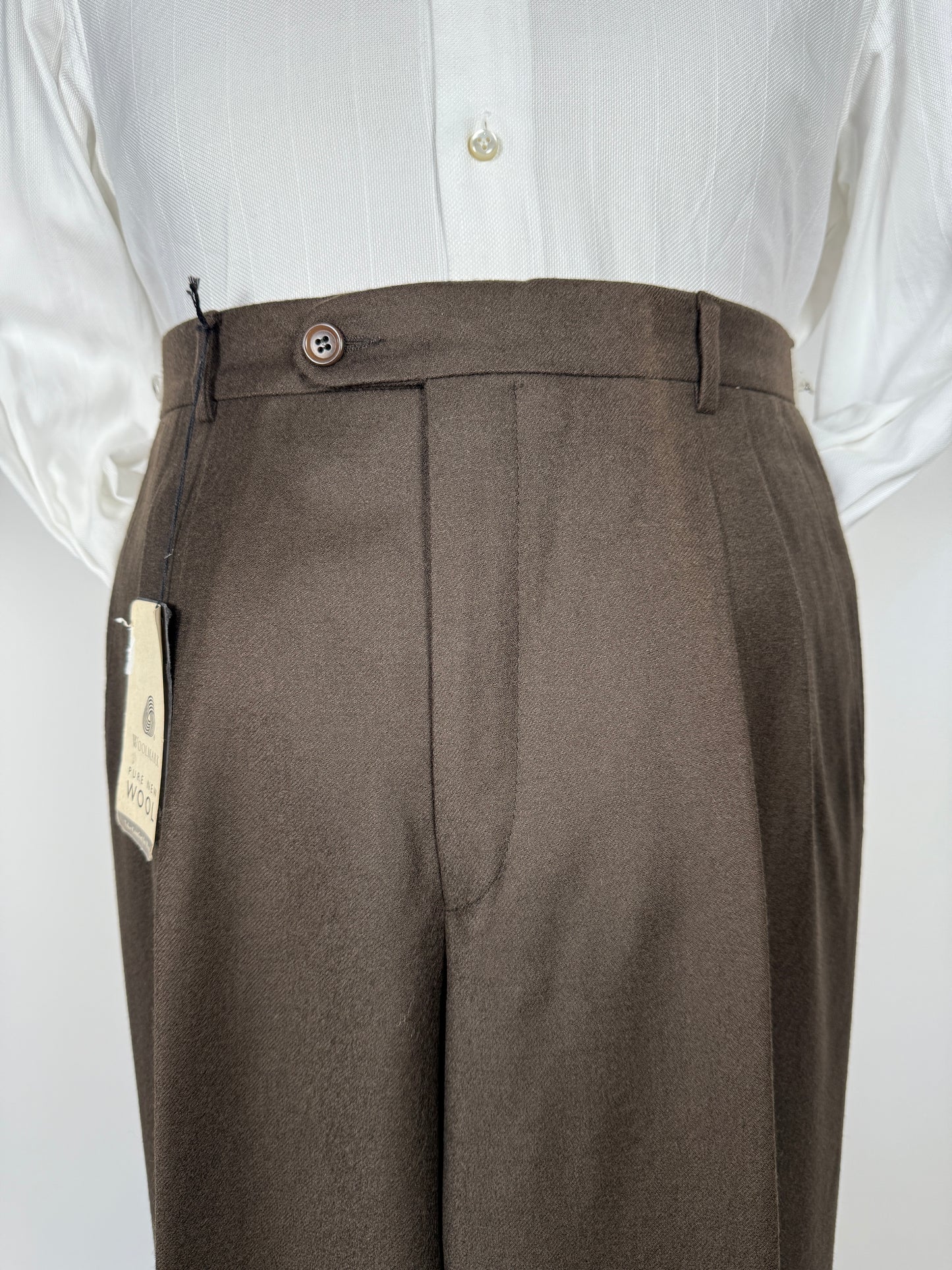 Pantaloni anni ‘90 in flanella marrone (NOS) - tg. 48