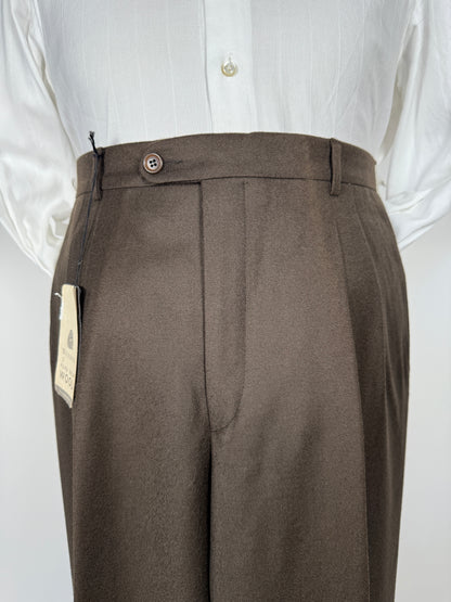 Pantaloni anni ‘90 in flanella marrone (NOS) - tg. 48