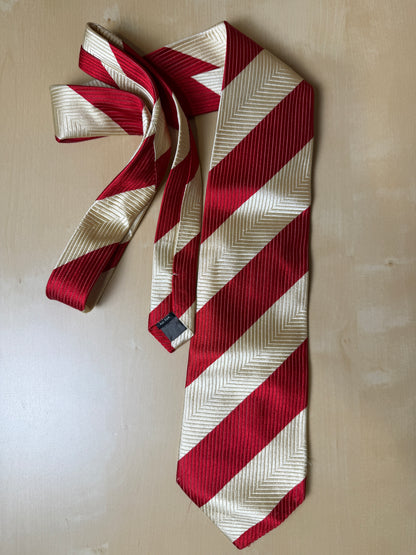 Cravatta regimental panna e rosso