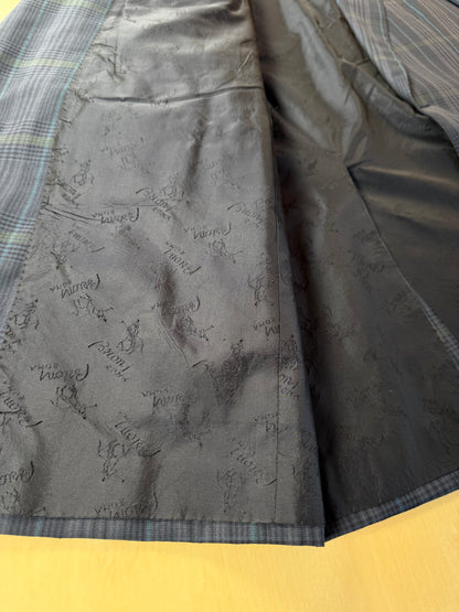 Giacca Brioni fresco lana tartan blu e verde - tg. 52
