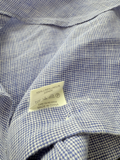 Camicia Boggi micro pied-de-poule puro lino - tg. M