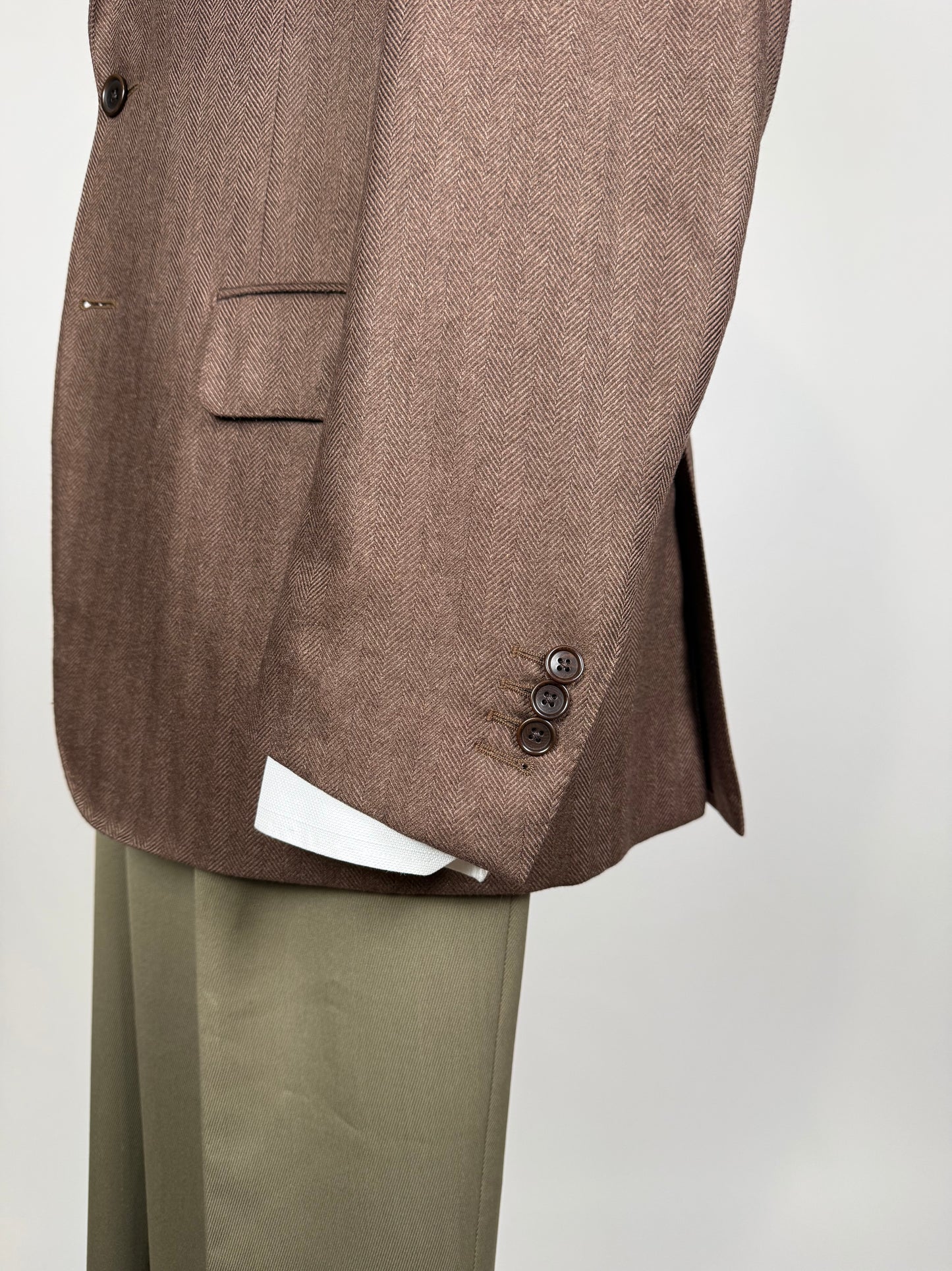 Giacca in puro cashmere Piacenza marrone spigato - tg. 48