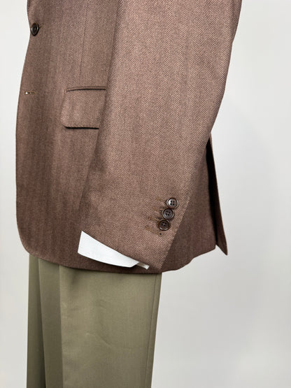 Giacca in puro cashmere Piacenza marrone spigato - tg. 48