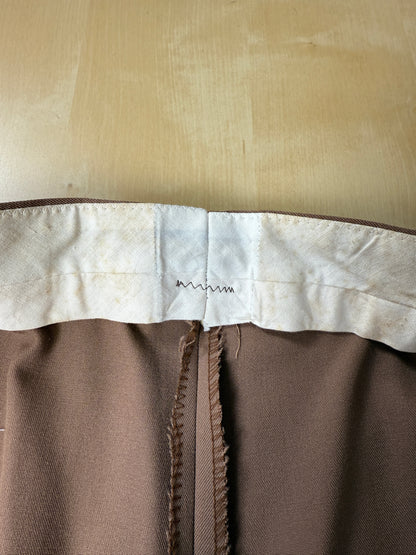 Pantaloni anni ‘70 in twill pettinato color cacao (NOS) - tg. 52