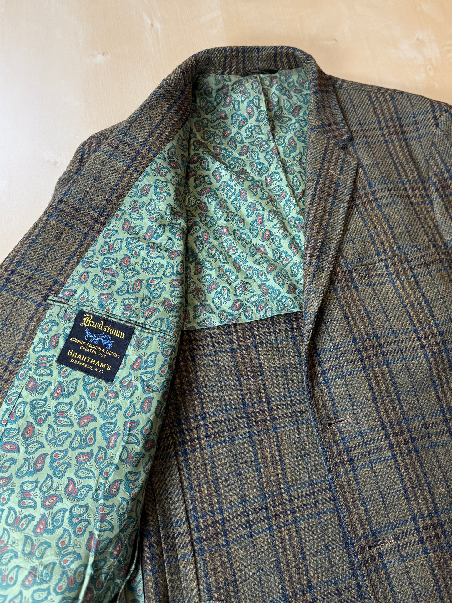Giacca americana in tweed verde anni ‘60 - tg. 48/50