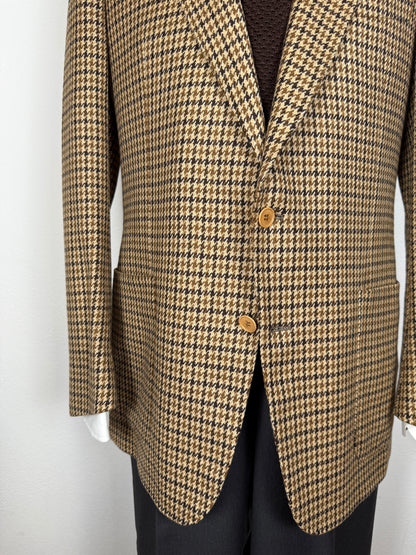 Giacca anni ‘80 in tessuto scozzese lana e cashmere pied-de-poule - tg. 48/50