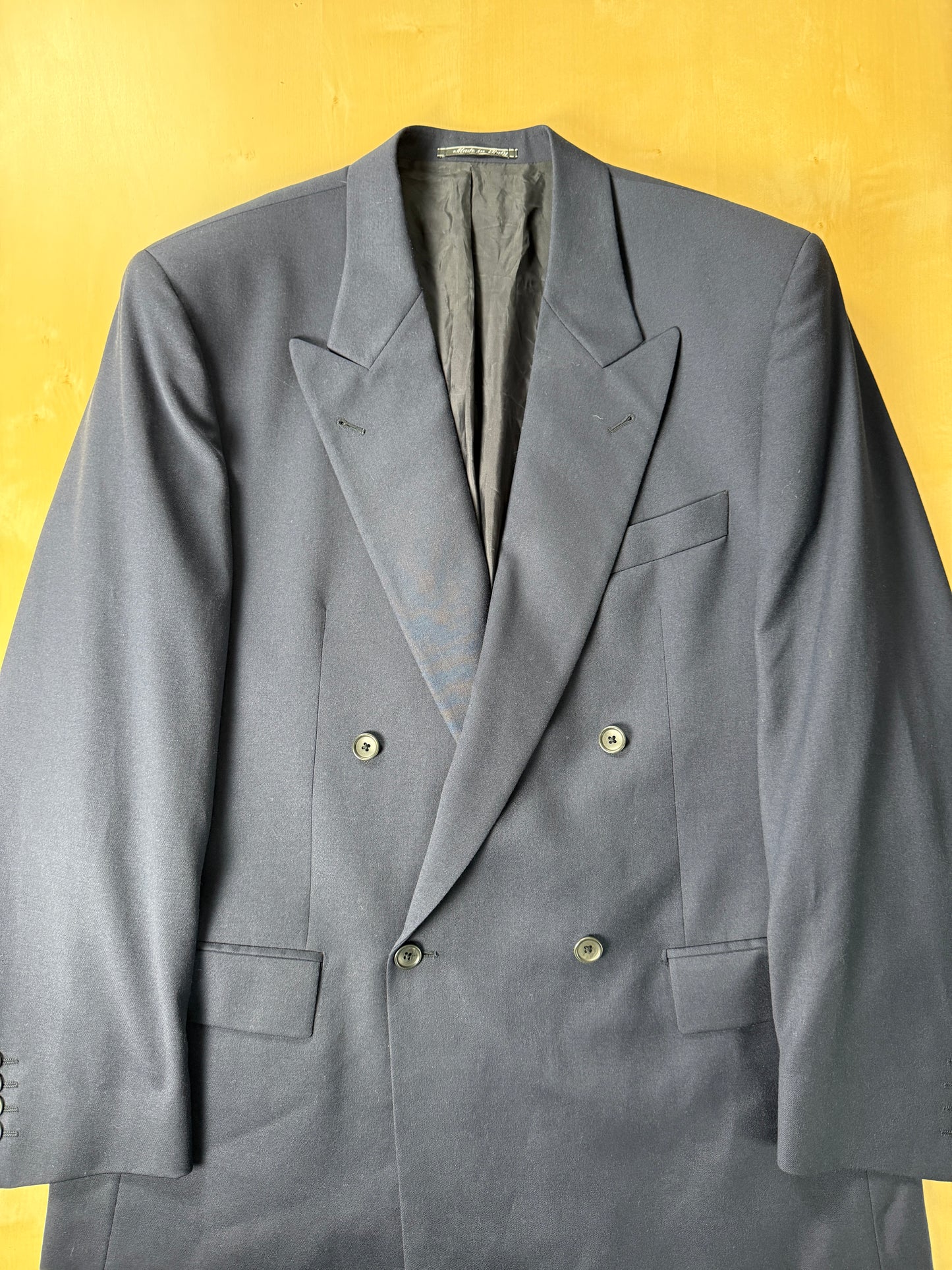 Giacca doppiopetto anni ‘80 flanella blu - tg. 50/52